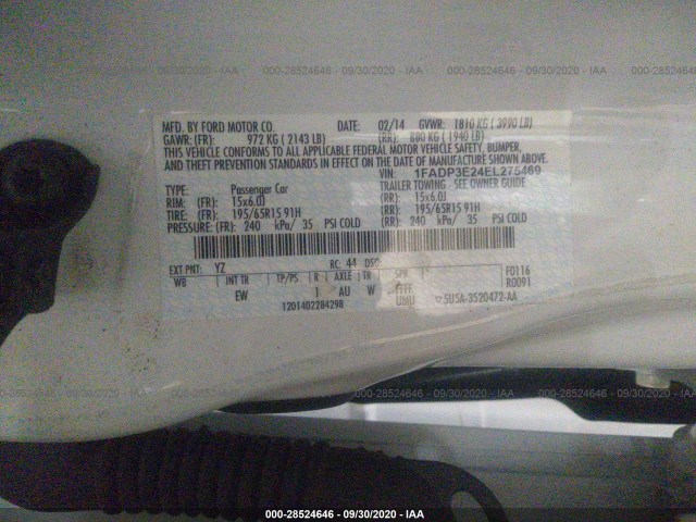 Photo 8 VIN: 1FADP3E24EL275469 - FORD FOCUS 