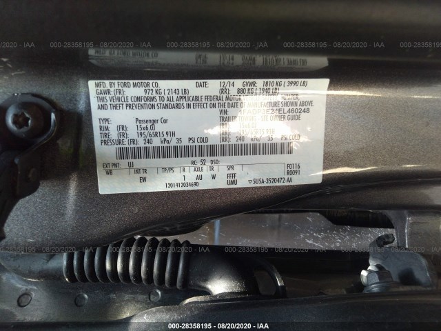 Photo 8 VIN: 1FADP3E24EL460248 - FORD FOCUS 