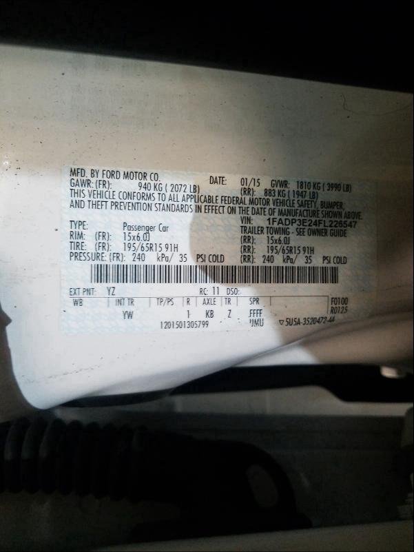 Photo 9 VIN: 1FADP3E24FL226547 - FORD FOCUS 