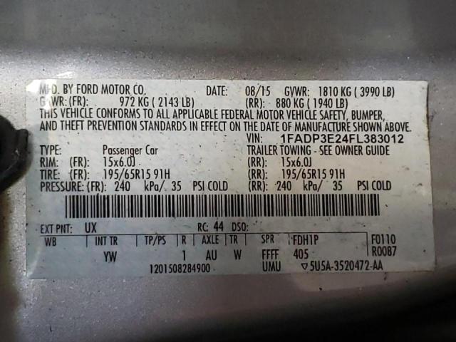 Photo 9 VIN: 1FADP3E24FL383012 - FORD FOCUS S 