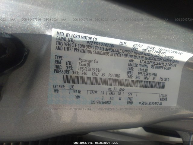 Photo 8 VIN: 1FADP3E24HL314534 - FORD FOCUS 