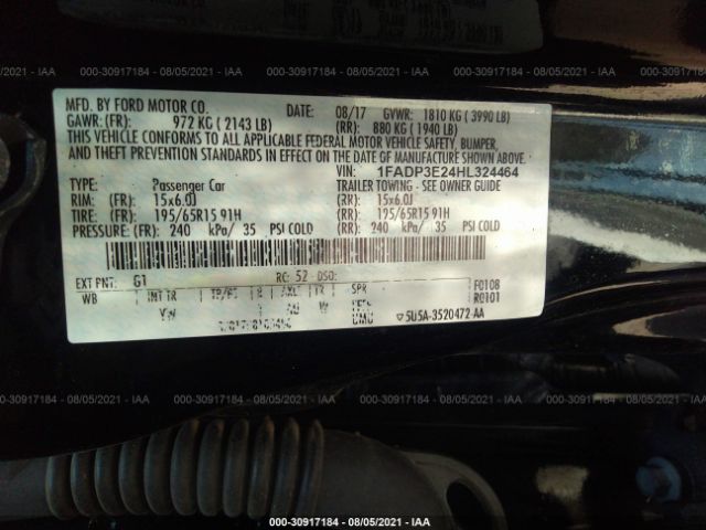 Photo 8 VIN: 1FADP3E24HL324464 - FORD FOCUS 