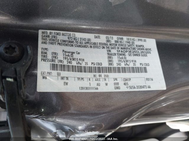 Photo 8 VIN: 1FADP3E25DL283255 - FORD FOCUS 