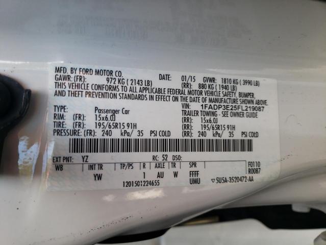 Photo 9 VIN: 1FADP3E25FL219087 - FORD FOCUS S 