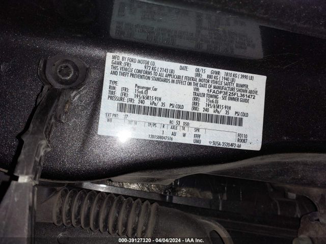 Photo 8 VIN: 1FADP3E25FL361472 - FORD FOCUS 