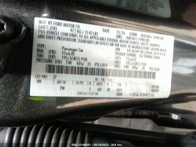 Photo 8 VIN: 1FADP3E25HL201174 - FORD FOCUS 