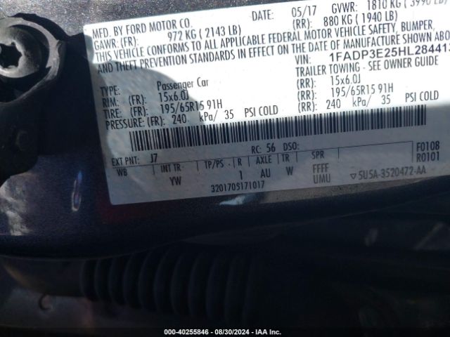 Photo 8 VIN: 1FADP3E25HL284413 - FORD FOCUS 