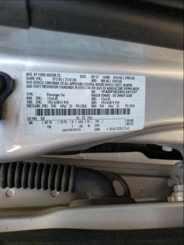 Photo 9 VIN: 1FADP3E25HL341337 - FORD FOCUS S 