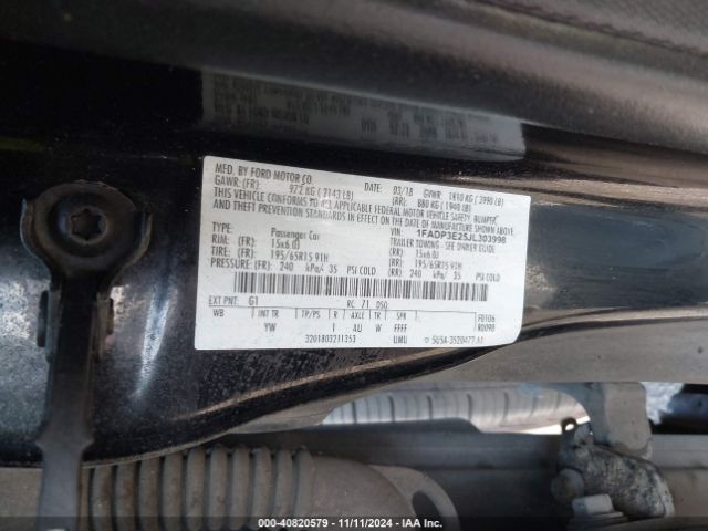 Photo 8 VIN: 1FADP3E25JL303998 - FORD FOCUS 