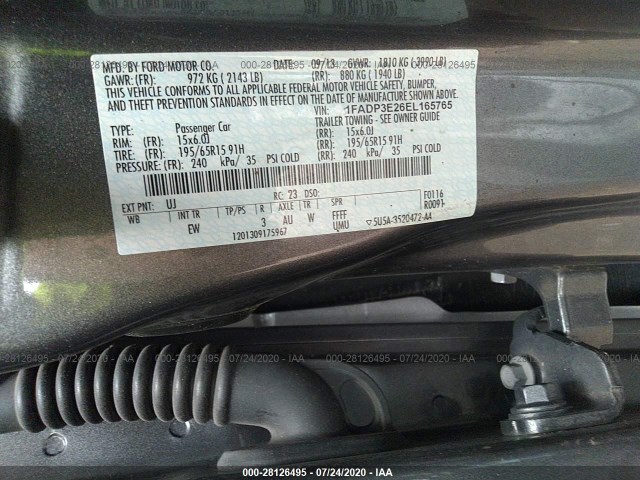 Photo 8 VIN: 1FADP3E26EL165765 - FORD FOCUS 