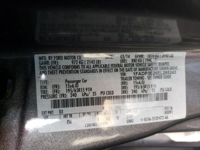 Photo 12 VIN: 1FADP3E26EL285243 - FORD FOCUS 