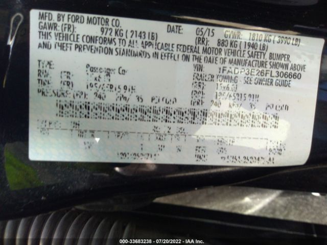 Photo 8 VIN: 1FADP3E26FL306660 - FORD FOCUS 