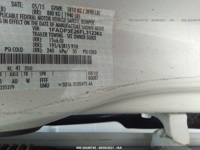 Photo 8 VIN: 1FADP3E26FL312362 - FORD FOCUS 