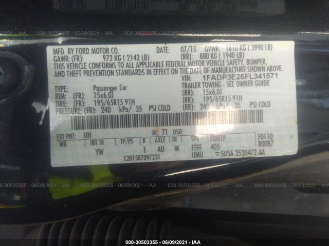 Photo 8 VIN: 1FADP3E26FL341571 - FORD FOCUS 