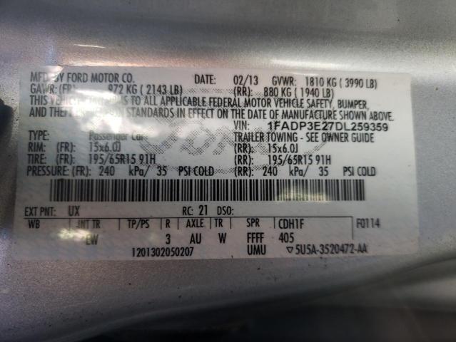 Photo 9 VIN: 1FADP3E27DL259359 - FORD FOCUS S 