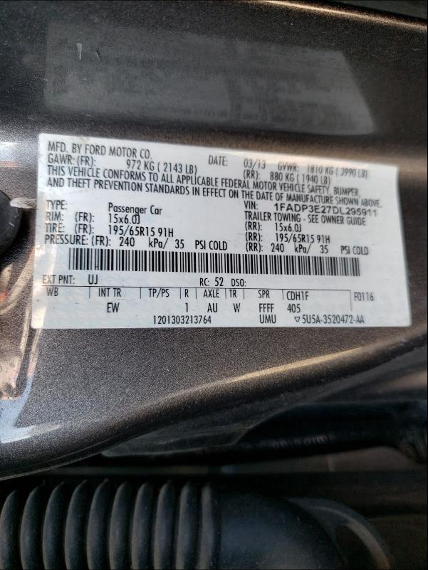 Photo 9 VIN: 1FADP3E27DL295911 - FORD FOCUS S 