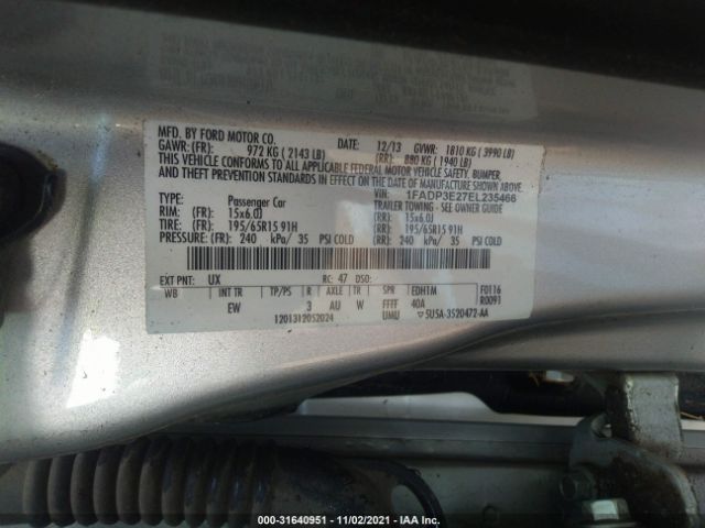 Photo 8 VIN: 1FADP3E27EL235466 - FORD FOCUS 