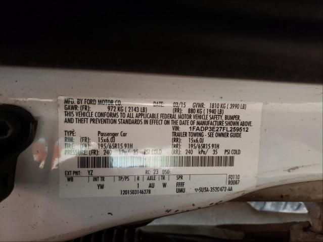 Photo 9 VIN: 1FADP3E27FL259512 - FORD FOCUS S 