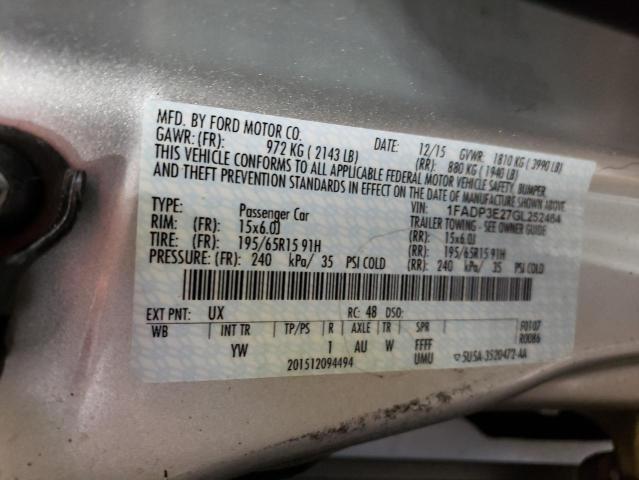 Photo 9 VIN: 1FADP3E27GL252464 - FORD FOCUS S 