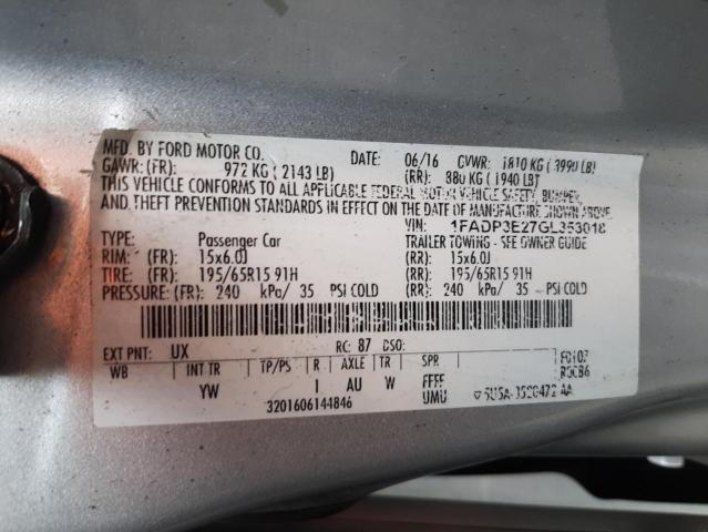 Photo 9 VIN: 1FADP3E27GL353018 - FORD FOCUS S 