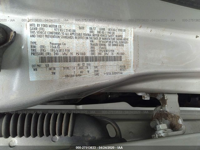 Photo 8 VIN: 1FADP3E27HL328525 - FORD FOCUS 