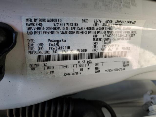 Photo 11 VIN: 1FADP3E28HL214257 - FORD FOCUS 