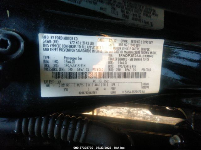 Photo 8 VIN: 1FADP3E28JL233848 - FORD FOCUS 