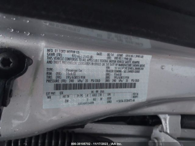 Photo 8 VIN: 1FADP3E29EL388530 - FORD FOCUS 