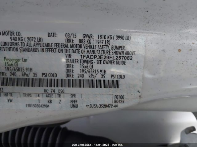 Photo 8 VIN: 1FADP3E29FL257082 - FORD FOCUS S 