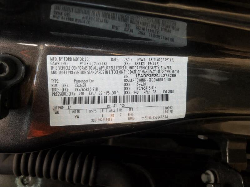 Photo 9 VIN: 1FADP3E29JL276269 - FORD FOCUS 