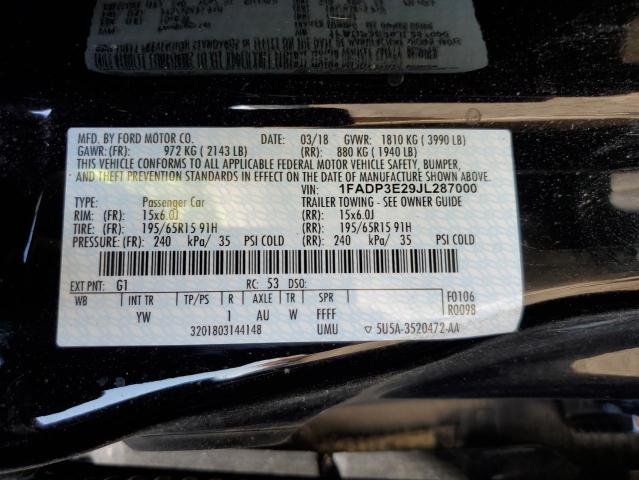 Photo 11 VIN: 1FADP3E29JL287000 - FORD FOCUS S 