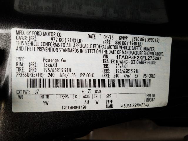 Photo 9 VIN: 1FADP3E2XFL275297 - FORD FOCUS S 