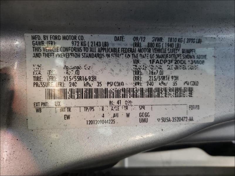 Photo 9 VIN: 1FADP3F20DL136808 - FORD FOCUS SE 