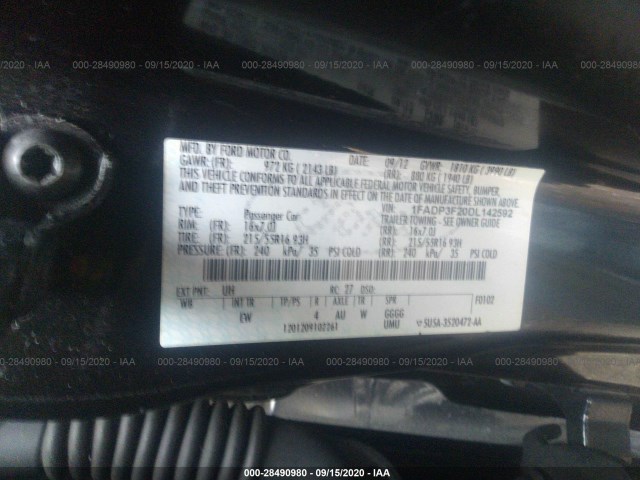 Photo 8 VIN: 1FADP3F20DL142592 - FORD FOCUS 