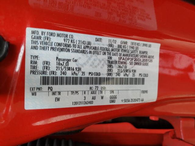 Photo 9 VIN: 1FADP3F20DL205125 - FORD FOCUS SE 