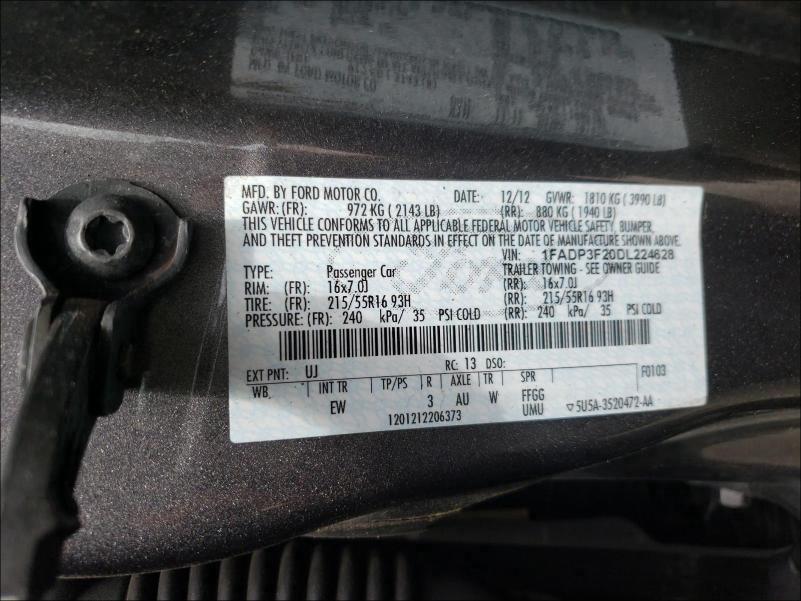 Photo 9 VIN: 1FADP3F20DL224628 - FORD FOCUS SE 