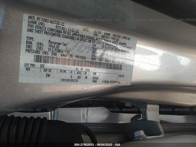 Photo 8 VIN: 1FADP3F20DL232776 - FORD FOCUS 