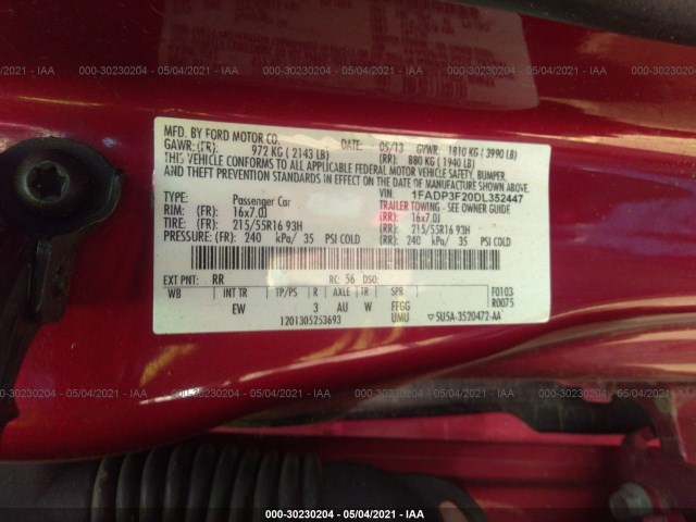 Photo 8 VIN: 1FADP3F20DL352447 - FORD FOCUS 