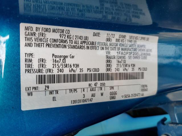 Photo 11 VIN: 1FADP3F20EL206566 - FORD FOCUS SE 