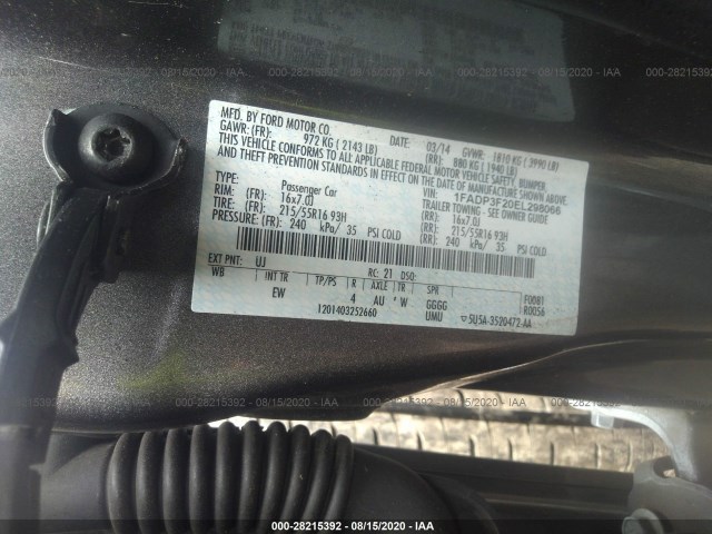 Photo 8 VIN: 1FADP3F20EL298066 - FORD FOCUS 