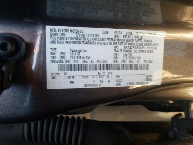 Photo 9 VIN: 1FADP3F20EL317036 - FORD FOCUS SE 