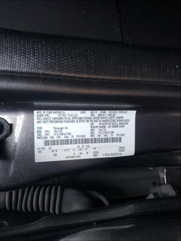 Photo 9 VIN: 1FADP3F20EL390309 - FORD FOCUS SE 