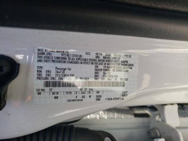 Photo 11 VIN: 1FADP3F20EL402748 - FORD FOCUS SE 