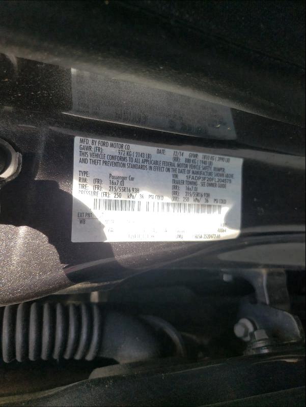 Photo 9 VIN: 1FADP3F20FL204575 - FORD FOCUS SE 