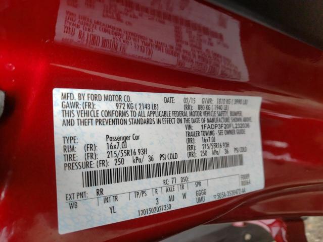 Photo 12 VIN: 1FADP3F20FL232036 - FORD FOCUS SE 