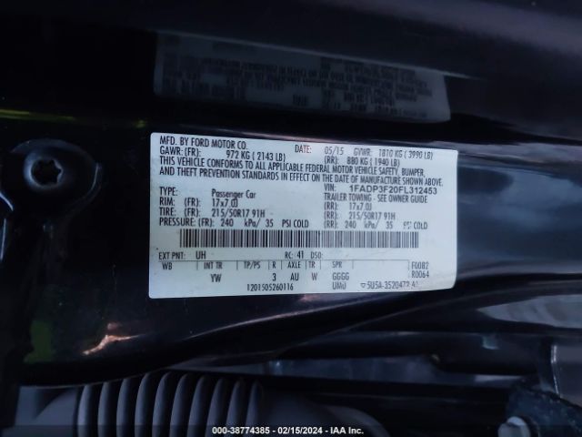 Photo 8 VIN: 1FADP3F20FL312453 - FORD FOCUS 