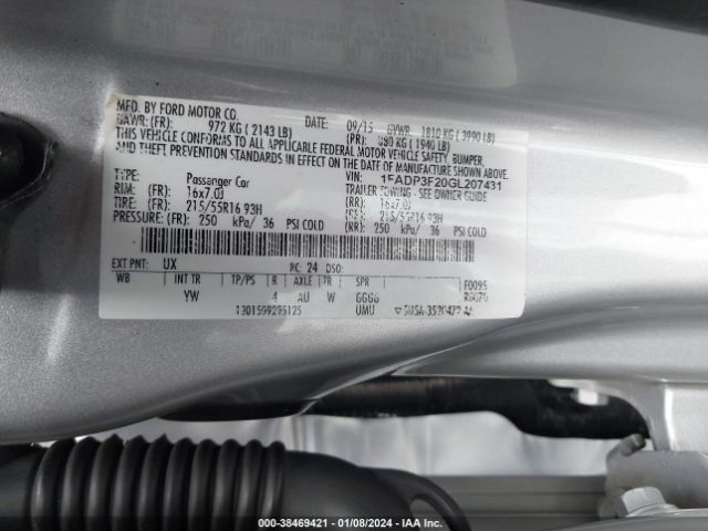 Photo 8 VIN: 1FADP3F20GL207431 - FORD FOCUS 