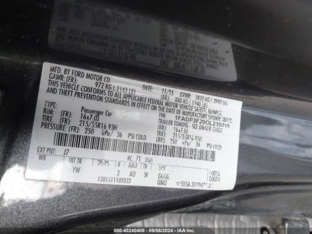 Photo 8 VIN: 1FADP3F20GL235018 - FORD FOCUS 