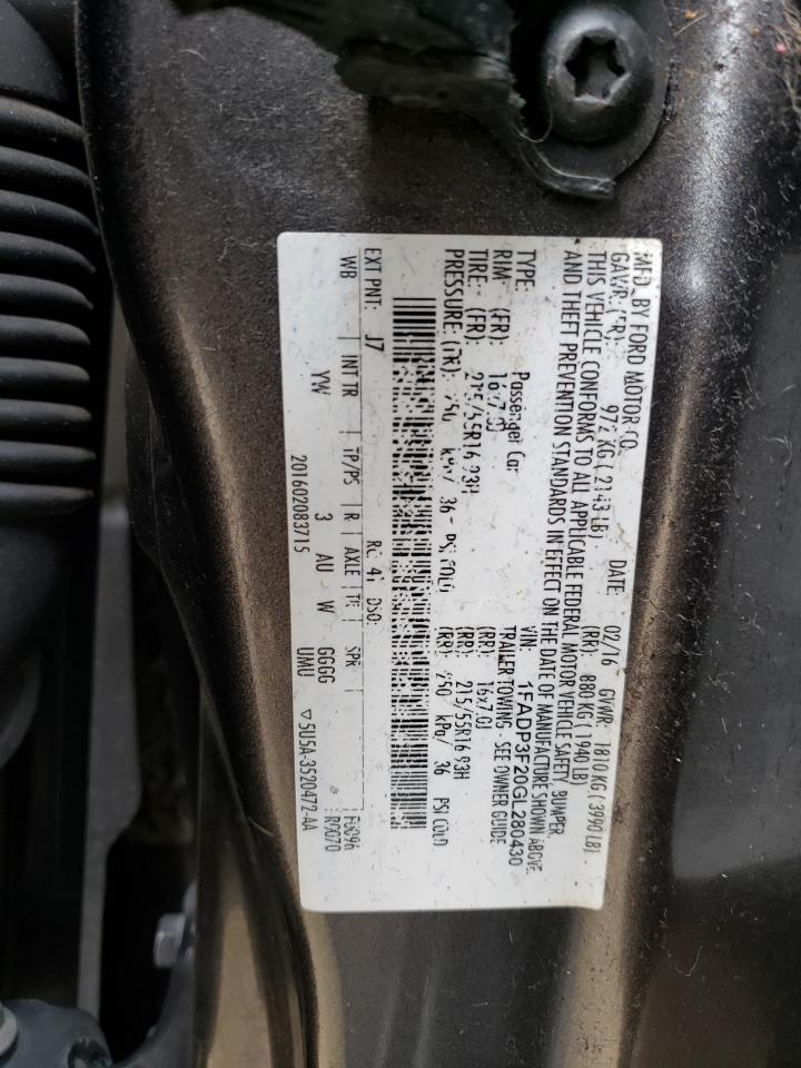 Photo 11 VIN: 1FADP3F20GL280430 - FORD FOCUS 