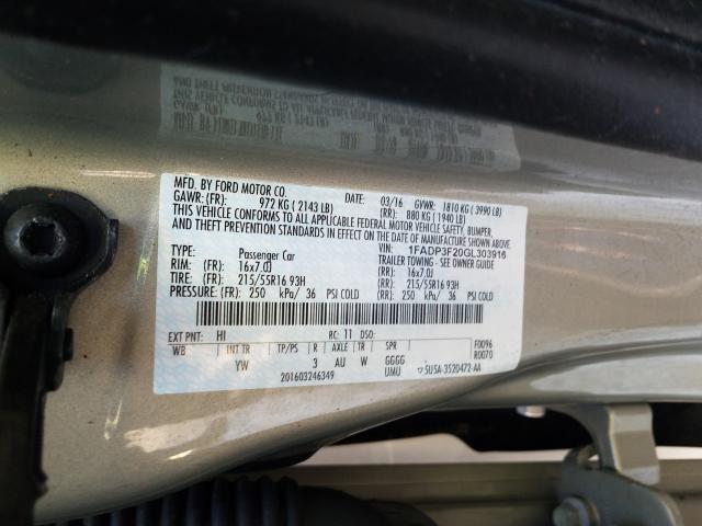 Photo 9 VIN: 1FADP3F20GL303916 - FORD FOCUS SE 